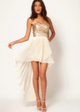 White high-waisted train skirt