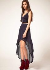 Black skirt with a train