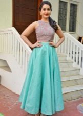 Omvendt trekant langt skjørt for kvinner i gulvet for kvinner