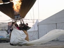 Wedding dress with a very long train