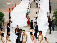 One of the longest wedding dresses