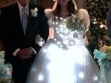 backlit wedding dress - real photo