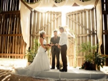 Rustic style wedding ceremony