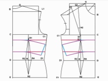 Closing tucks on a pattern of a Greek dress