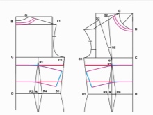 Making tucks on a pattern of a Greek dress