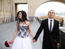 فستان روك أبيض وأسود