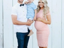 Maternity dress pink short sleeve