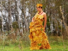 Dress made of autumn leaves