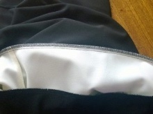 Stitching the skirt and top of a one-piece dress