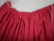 Stitching the skirt and bodice of the prom dress