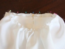 Stitching the skirt layers