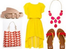 Pink yellow dress accessories