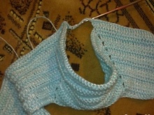 Knitting a yoke on a dress for a girl up to a year - step -5