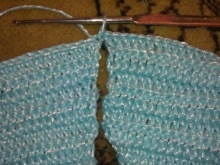 Knitting a yoke on a dress for a girl up to a year - step 7