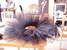 Wrong side of the tutu skirt on the dress