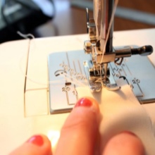 Stitching the loop strip