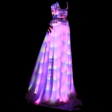 Brightly lit wedding dress