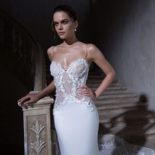 candid wedding dress with a transparent corset