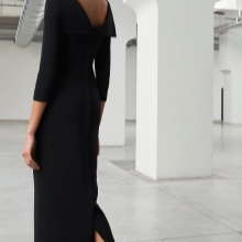 Black backless evening dress