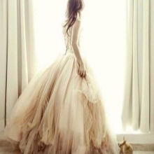 Ball Gown Ivory Chiffon Wedding Dress