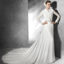 Wedding dress shirt with a train