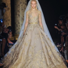 Gold Embroidered Wedding Dress by Elli Saab