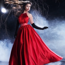 50 evening a-line red evening dress