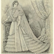 18th century wedding dress illustration