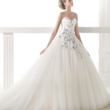Wedding dress with blue flowers from Pronovias