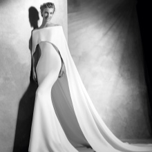 A simple wedding dress with a bolero from Pronovias