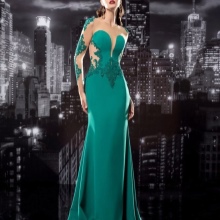 Lace Long Sleeve Evening Dress