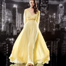 A-Line Long Sleeve Evening Dress
