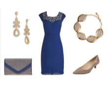 Jewelry and accessories for the dress in dark blue