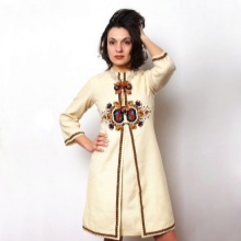 Embroidered linen dress