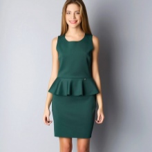 Dark Green Peplum Dress