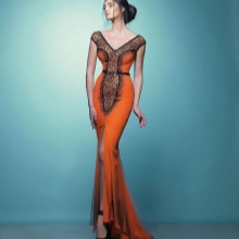 Evening dress with a train