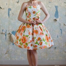 Dress with an orange print