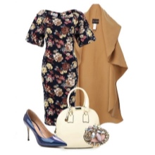 Floral dress and accessories for women with a Pear figure