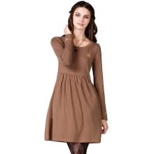 Knitted dress with high waist for the winter