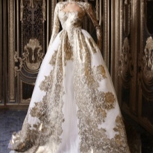 Baroque wedding dress with gold applique