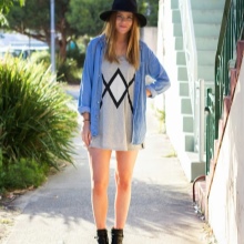 Cardigan and hat for a dress-shirt