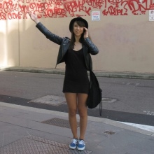 Hat, jacket and sneakers for a dress-shirt