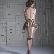 Hairstyle under the dress with an open back