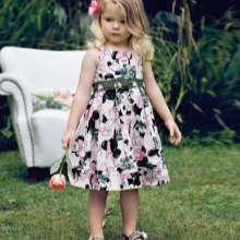 Color a-line dress for girls 3-5 years old