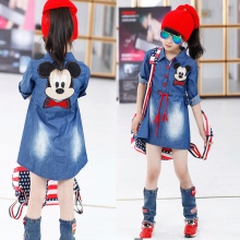Denim shirt dress for girls 6-8 years old