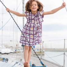 Checkered summer dress for girls