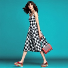 poplin check dress