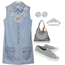 Gray denim dress shoes