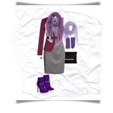 Accessories for a gray sheath dress