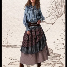 layered skirt with frill